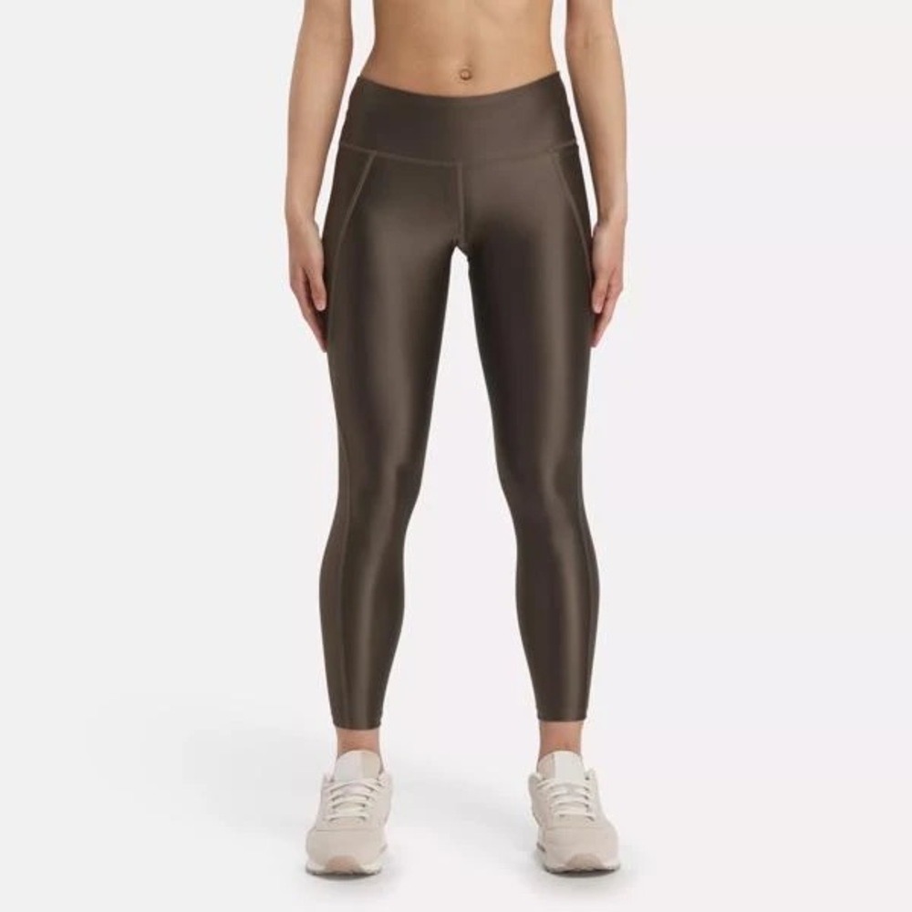 Reebok Lux Shine dark brown leggings new S